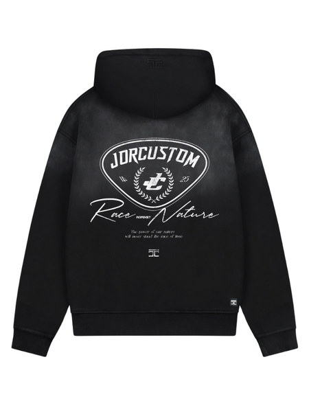 JorCustom RaceAgainstNature Sunfade Zipped Hoodie - Black