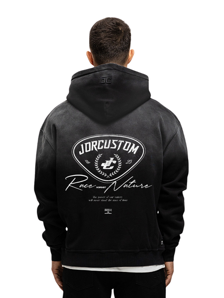 JorCustom JorCustom RaceAgainstNature Sunfade Zipped Hoodie - Black