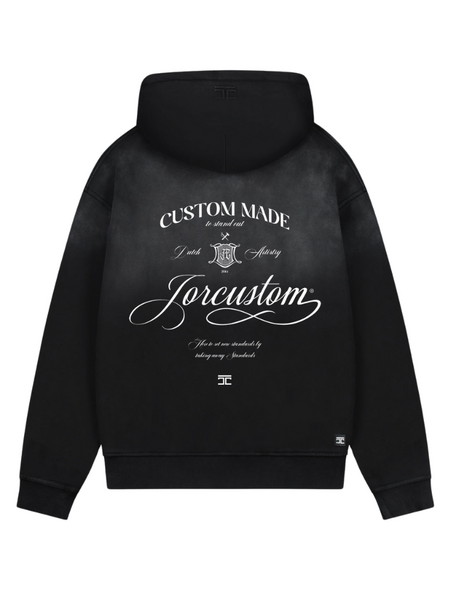 JorCustom JorCustom Handscript Sunfade Zipped Hoodie - Black