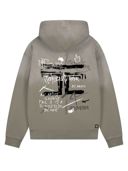 JorCustom Artist Sunfade Zipped Hoodie - Vintage Green JorCustom JorCustom Artist Sunfade Zipped Hoodie - Vintage Green