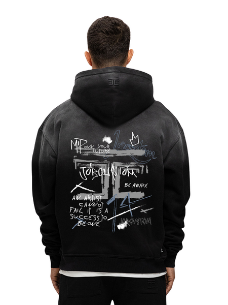 JorCustom JorCustom Artist Sunfade Zipped Hoodie - Black