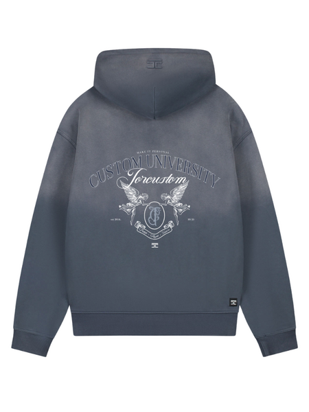 JorCustom JorCustom CustomUniversity Sunfade Zipped Hoodie - Ombre Blue