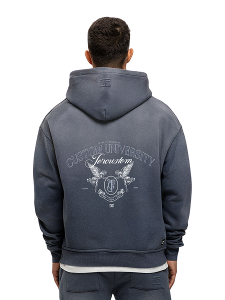 JorCustom JorCustom CustomUniversity Sunfade Zipped Hoodie - Ombre Blue