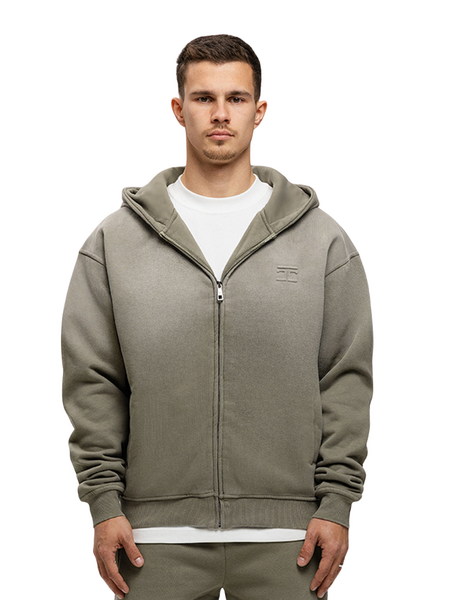 JorCustom JorCustom AboveAllLimits Sunfade Zipped Hoodie - Vintage Green
