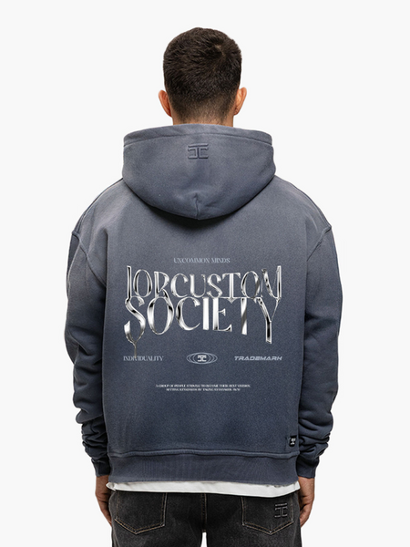 JorCustom UncommonMinds Sunfade Oversized Hoodie - Ombre Blue JorCustom JorCustom UncommonMinds Sunfade Oversized Hoodie - Ombre Blue