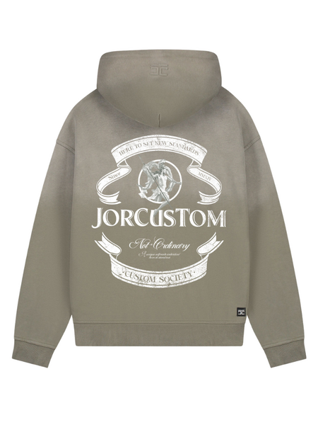 JorCustom JorCustom Ribbon Sunfade Oversized Hoodie - Vintage Green