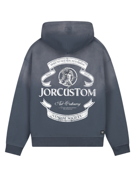 JorCustom JorCustom Ribbon Sunfade Oversized Hoodie - Ombre Blue