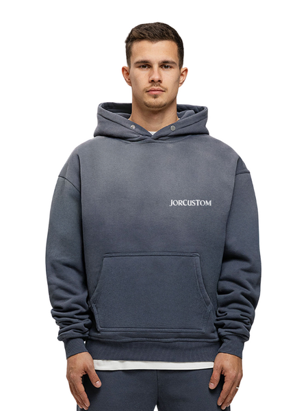 JorCustom JorCustom Ribbon Sunfade Oversized Hoodie - Ombre Blue