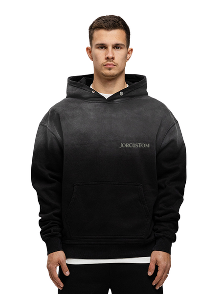 JorCustom JorCustom Ribbon Sunfade Oversized Hoodie - Black