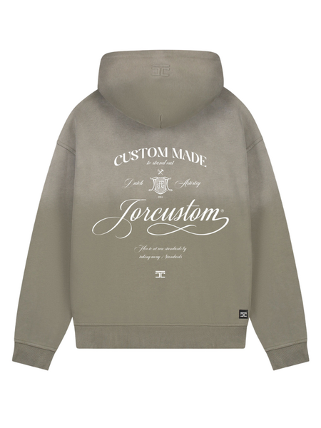 JorCustom JorCustom Handscript Sunfade Oversized Hoodie - Vintage Green