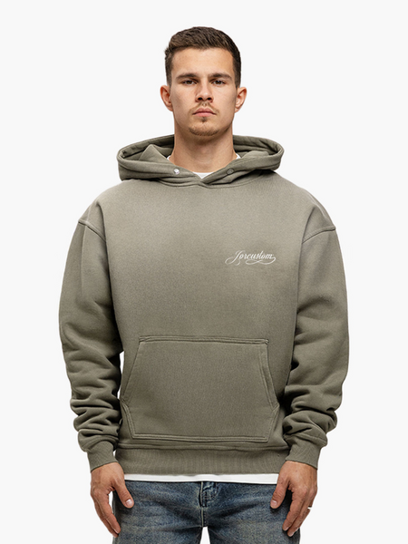 JorCustom JorCustom Handscript Sunfade Oversized Hoodie - Vintage Green