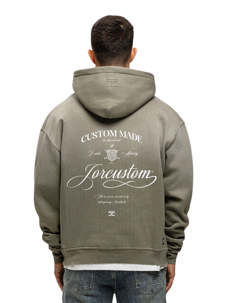 JorCustom JorCustom Handscript Sunfade Oversized Hoodie - Vintage Green