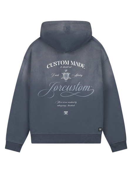 JorCustom JorCustom Handscript Sunfade Oversized Hoodie - Ombre Blue