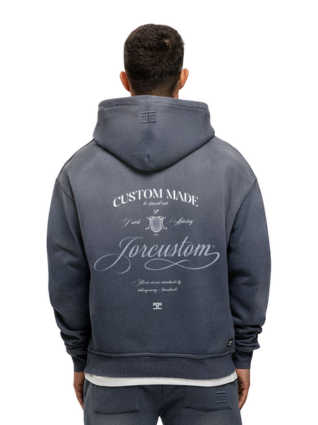 JorCustom JorCustom Handscript Sunfade Oversized Hoodie - Ombre Blue