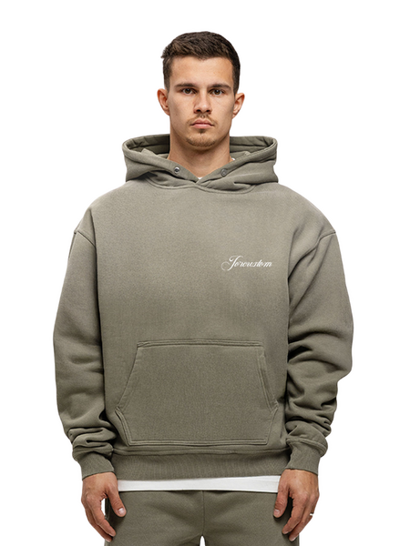 JorCustom JorCustom CustomUniversity Sunfade Oversized Hoodie - Vintage Green