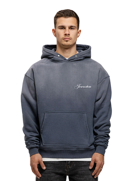 JorCustom JorCustom CustomUniversity Sunfade Oversized Hoodie - Ombre Blue