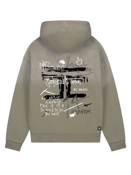JorCustom JorCustom Artist Sunfade Oversized Hoodie - Vintage Green