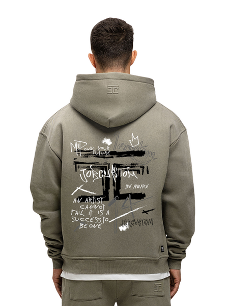 JorCustom JorCustom Artist Sunfade Oversized Hoodie - Vintage Green
