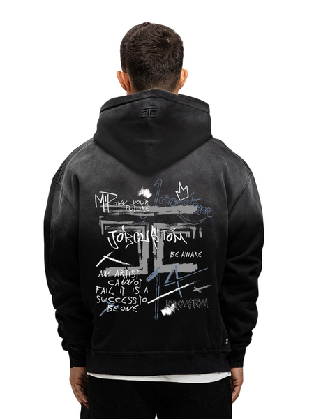 JorCustom JorCustom Artist Sunfade Oversized Hoodie - Black