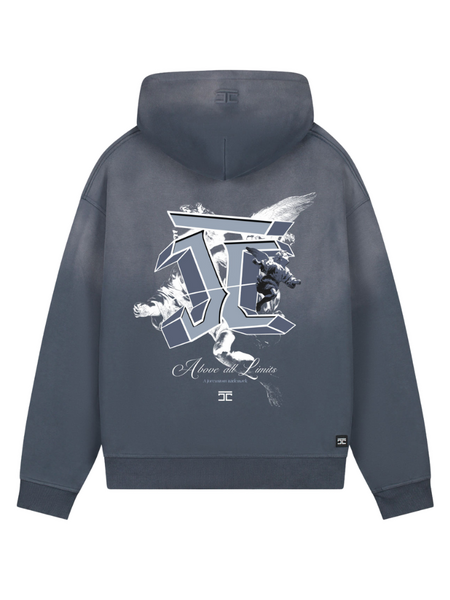 JorCustom JorCustom AboveAllLimits Sunfade Oversized Hoodie - Ombre Blue
