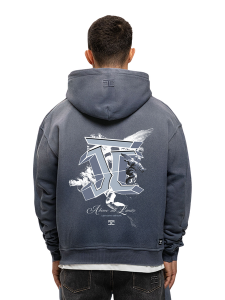JorCustom JorCustom AboveAllLimits Sunfade Oversized Hoodie - Ombre Blue