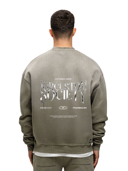 JorCustom JorCustom UncommonMinds Sunfade Crewneck Sweater - VintageGreen
