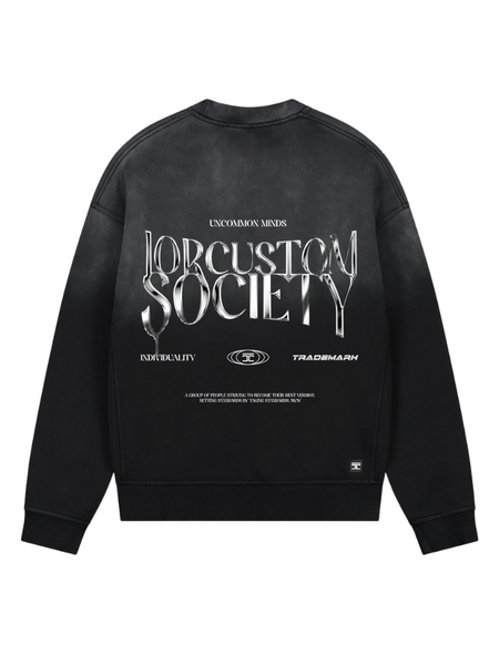 JorCustom JorCustom UncommonMinds Sunfade Crewneck Sweater - Black