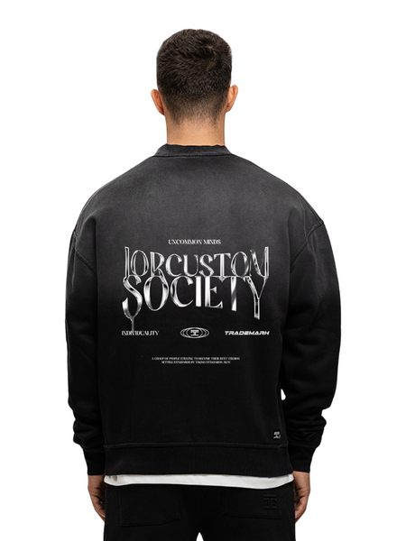 JorCustom JorCustom UncommonMinds Sunfade Crewneck Sweater - Black