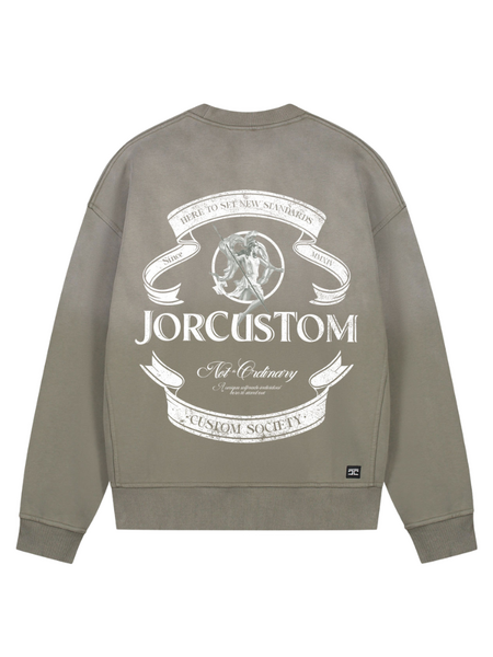 JorCustom JorCustom Ribbon Sunfade Crewneck Sweater - Vintage Green
