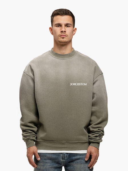 JorCustom JorCustom Ribbon Sunfade Crewneck Sweater - Vintage Green