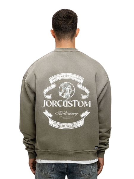 JorCustom JorCustom Ribbon Sunfade Crewneck Sweater - Vintage Green