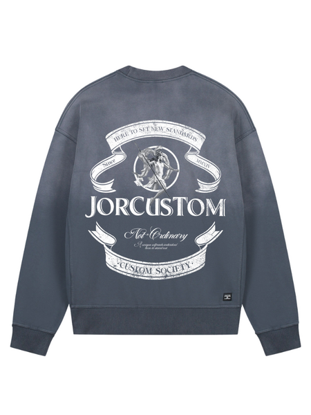 JorCustom JorCustom Ribbon Sunfade Crewneck Sweater - Ombre Blue