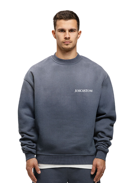 JorCustom JorCustom Ribbon Sunfade Crewneck Sweater - Ombre Blue