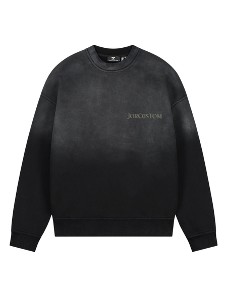 JorCustom JorCustom Ribbon Sunfade Crewneck Sweater - Black