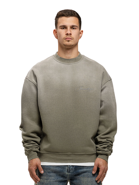 JorCustom JorCustom Renaissance Sunfade Crewneck Sweater - Vintage Green