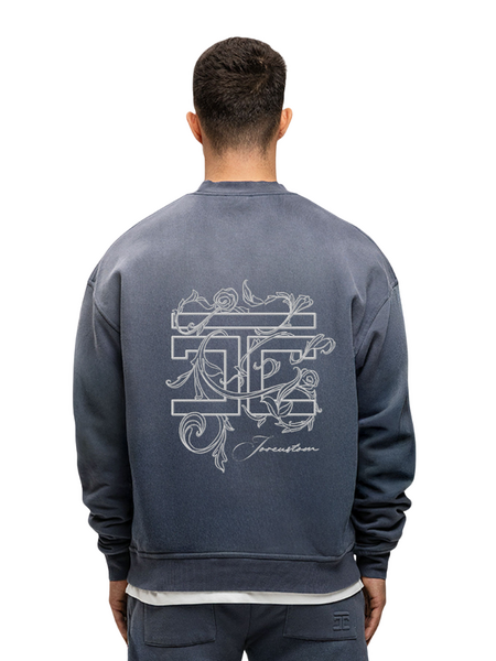 JorCustom JorCustom Renaissance Sunfade Crewneck Sweater - Ombre Blue