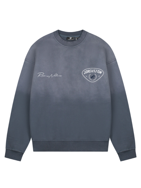 JorCustom RaceAgainstNature Sunfade Crewneck Sweater - Ombre Blue JorCustom JorCustom RaceAgainstNature Sunfade Crewneck Sweater - Ombre Blue