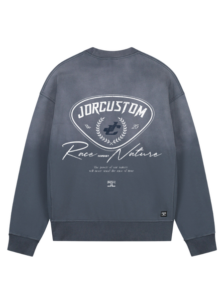 JorCustom JorCustom RaceAgainstNature Sunfade Crewneck Sweater - Ombre Blue JorCustom RaceAgainstNature Sunfade Crewneck Sweater - Ombre Blue