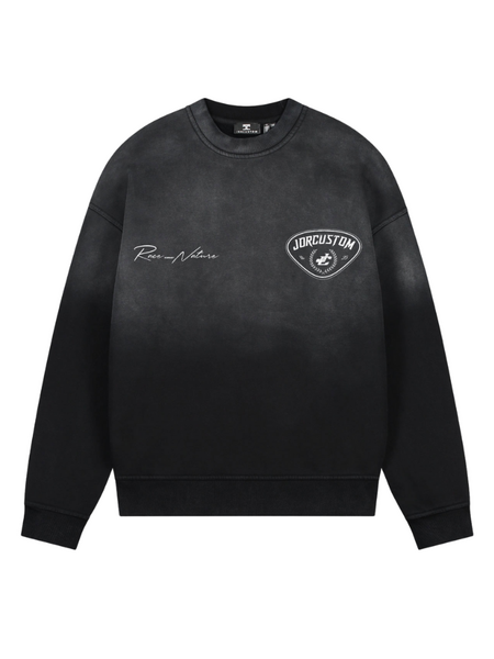 JorCustom RaceAgainstNature Sunfade Crewneck Sweater - Black JorCustom JorCustom RaceAgainstNature Sunfade Crewneck Sweater - Black