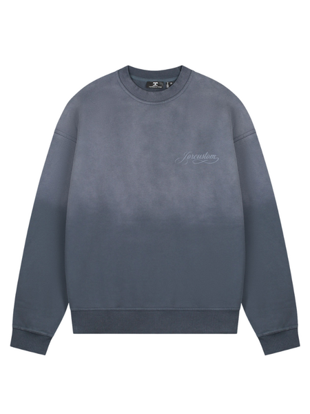 JorCustom JorCustom Handscript Sunfade Crewneck Sweater - Ombre Blue
