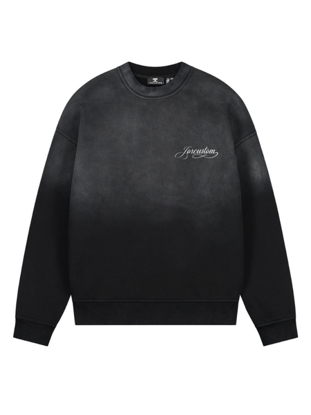 JorCustom JorCustom Handscript Sunfade Crewneck Sweater - Black