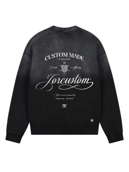 JorCustom JorCustom Handscript Sunfade Crewneck Sweater - Black
