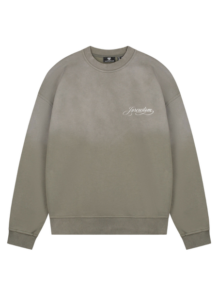 JorCustom JorCustom Custom University Sunfade Crewneck Sweater - Vintage Green