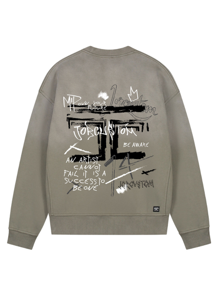 JorCustom JorCustom Artist Sunfade Crewneck Sweater - Vintage Green