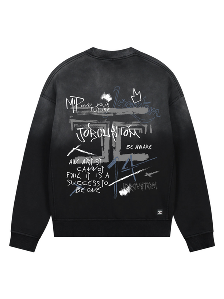 JorCustom JorCustom Artist Sunfade Crewneck Sweater - Black
