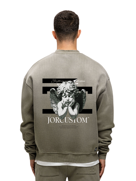 JorCustom JorCustom Angel2.0 Sunfade Crewneck Sweater - Vintage Green