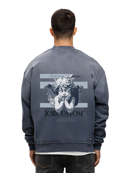 JorCustom JorCustom Angel2.0 Sunfade Crewneck Sweater - OmbreBlue
