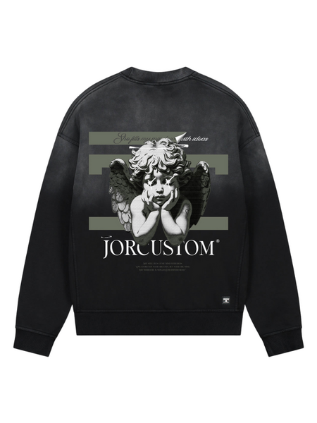 JorCustom JorCustom Angel2.0 Sunfade Crewneck Sweater - Black
