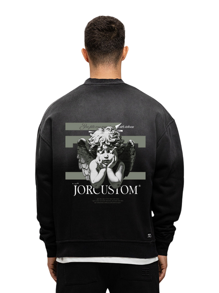 JorCustom JorCustom Angel2.0 Sunfade Crewneck Sweater - Black