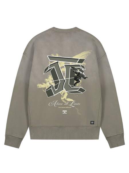 JorCustom AboveAllLimits Sunfade Crewneck Sweater - Vintage Green JorCustom JorCustom AboveAllLimits Sunfade Crewneck Sweater - Vintage Green